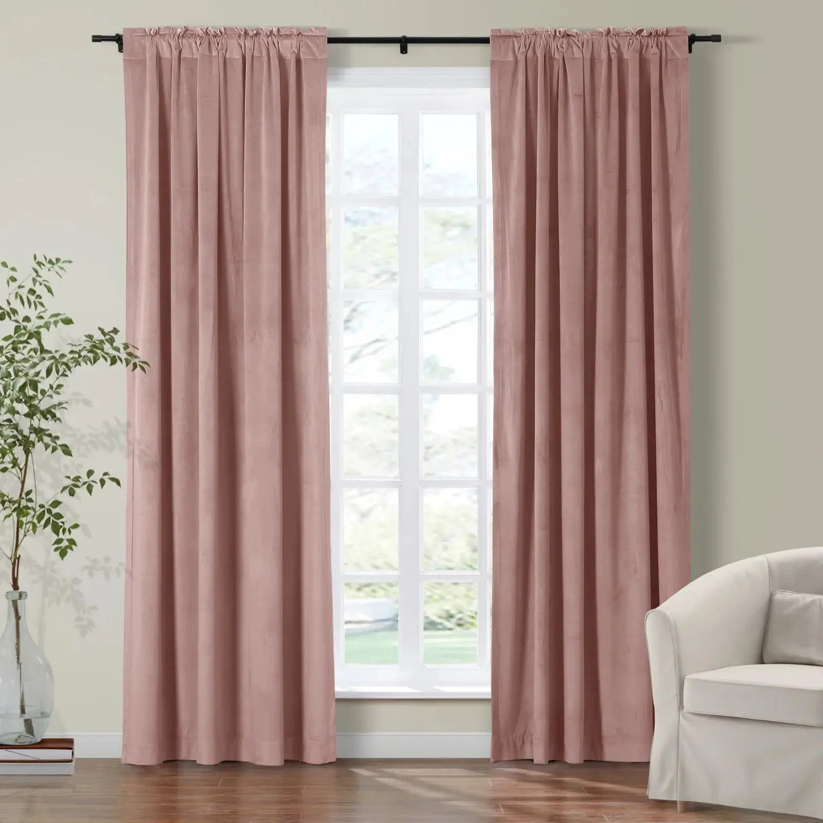 Luxury Birkin Velvet Curtains - Soft Blackout Drapes for Living Room & Bedroom - Premium Soundproof Thermal Insulated Window Treatments for Home Decor