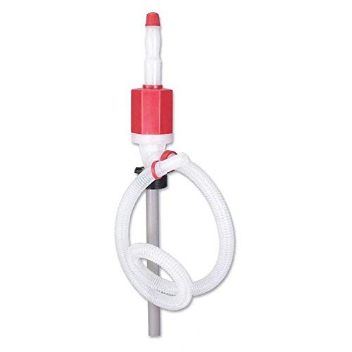 Hand Drum Pump for Liquids - 1In OD Polyethylene Transfer Pump | Ideal for Oil, Chemicals, and Water Transfer in Workshops & Garages