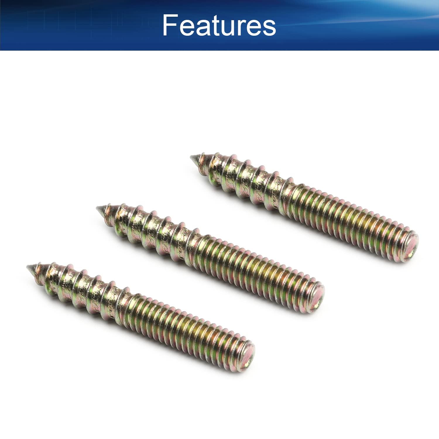 Yinpecly M6x40mm Double Head Hanger Bolts - Carbon Steel Self-Tapping Screws for Furniture (20PCS) - Perfect for Pet, Outdoor & Home Use
