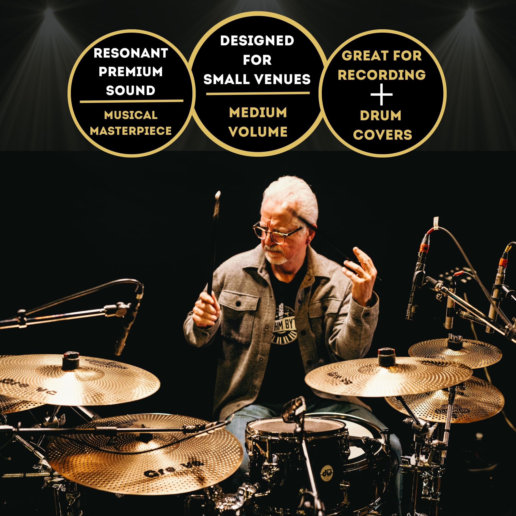 Groove Lite 7-Piece Drum Cymbal Set - 14