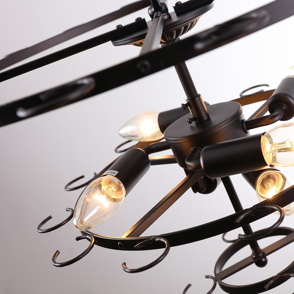 HomeLava Wine Glass Pendant Ceiling Light - Modern Chandelier for Living Room, Dining Room, Kitchen Island | Perfect for Home Decor, Restaurant Lighting (Wineglass Not Included)