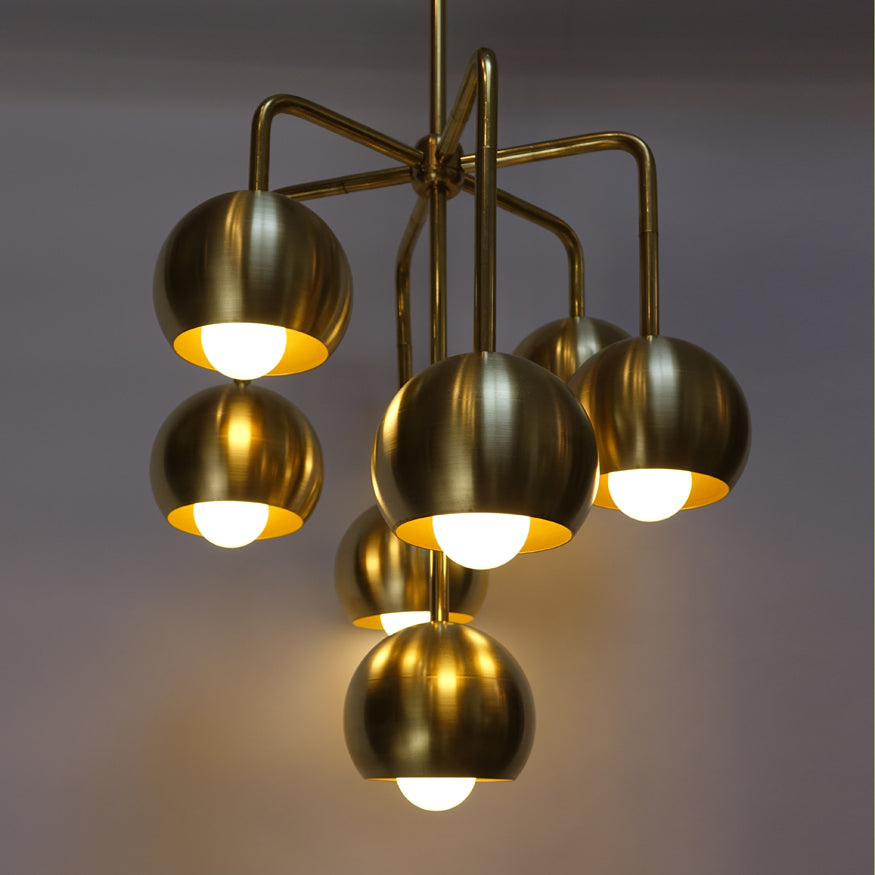 Vintage Brass Bubble Pendant Light - Industrial Style Ceiling Fixture for Dining Room, Kitchen Island & Bedroom Lighting | Dimmable Edison Bulb Compatible