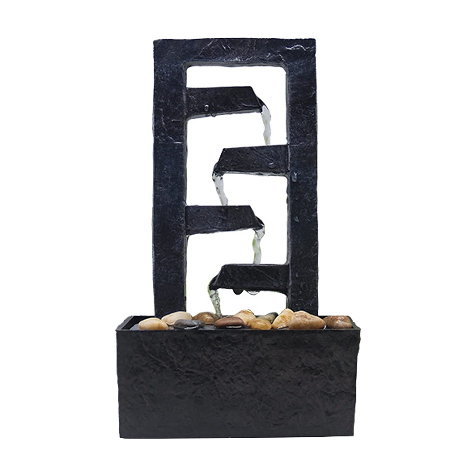 Mini Desktop Water Fountain for Office & Home Decor - Relaxing Indoor Waterfall with Slots, Rectangle Tabletop Fountain for Hotel, Gift Idea | Perfect for Stress Relief, Meditation & Workspace Ambiance