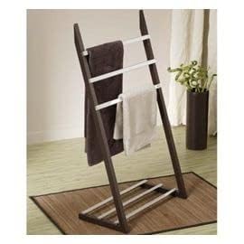 Premium Wooden Freestanding Multi-Tier Towel Rack Stand with Shelf - Bathroom, Bedroom, Gym & Kitchen Towel Holder - Space-Saving Ladder Design for Hand Towels, Blankets & Robes | Perfect for Small Spaces & Home Organization
