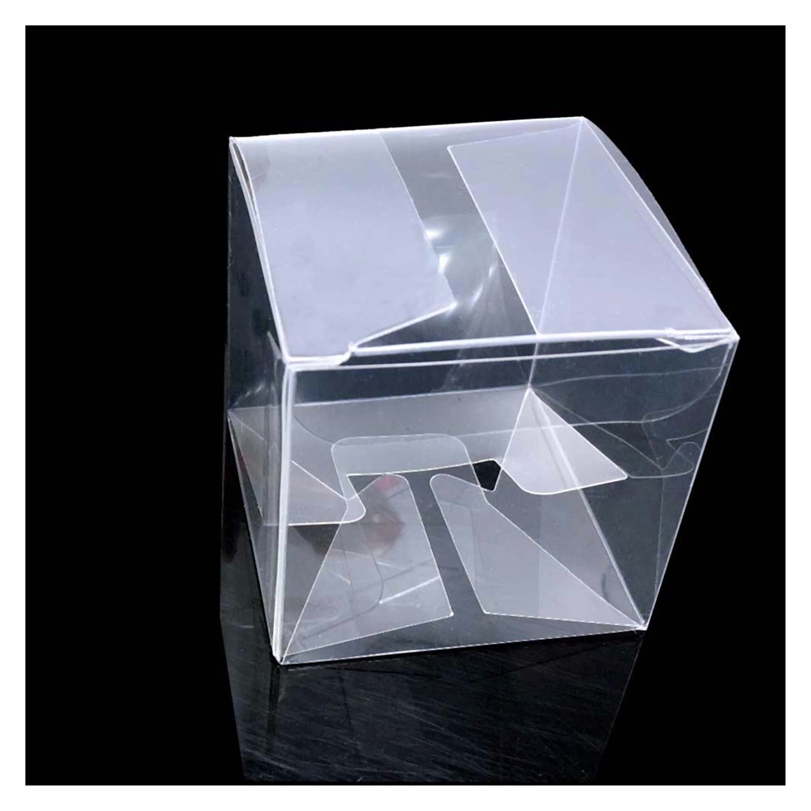 50Pcs Clear PVC Square Wedding Favor Boxes 5x5x5cm - Candy Bags, Chocolate Gift Boxes for Party Favors, Bridal Showers & Birthday Events (Transparent)