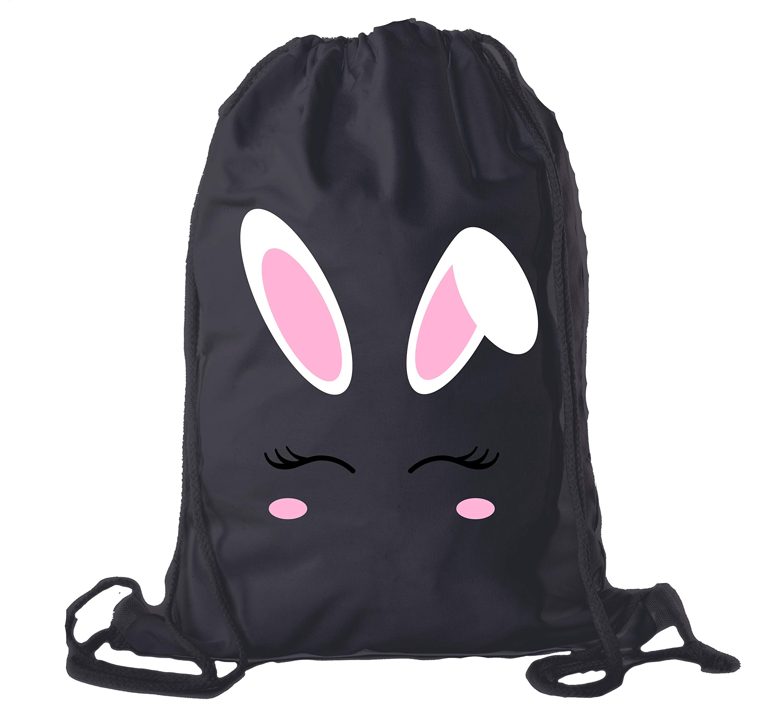 Easter Basket Backpack - Bulk Cotton Drawstring Cinch Bags for Easter Bunny Gifts - Bunny Face Design - Perfect for Easter Egg Hunts, Party Favors & Kids' Gift Bags