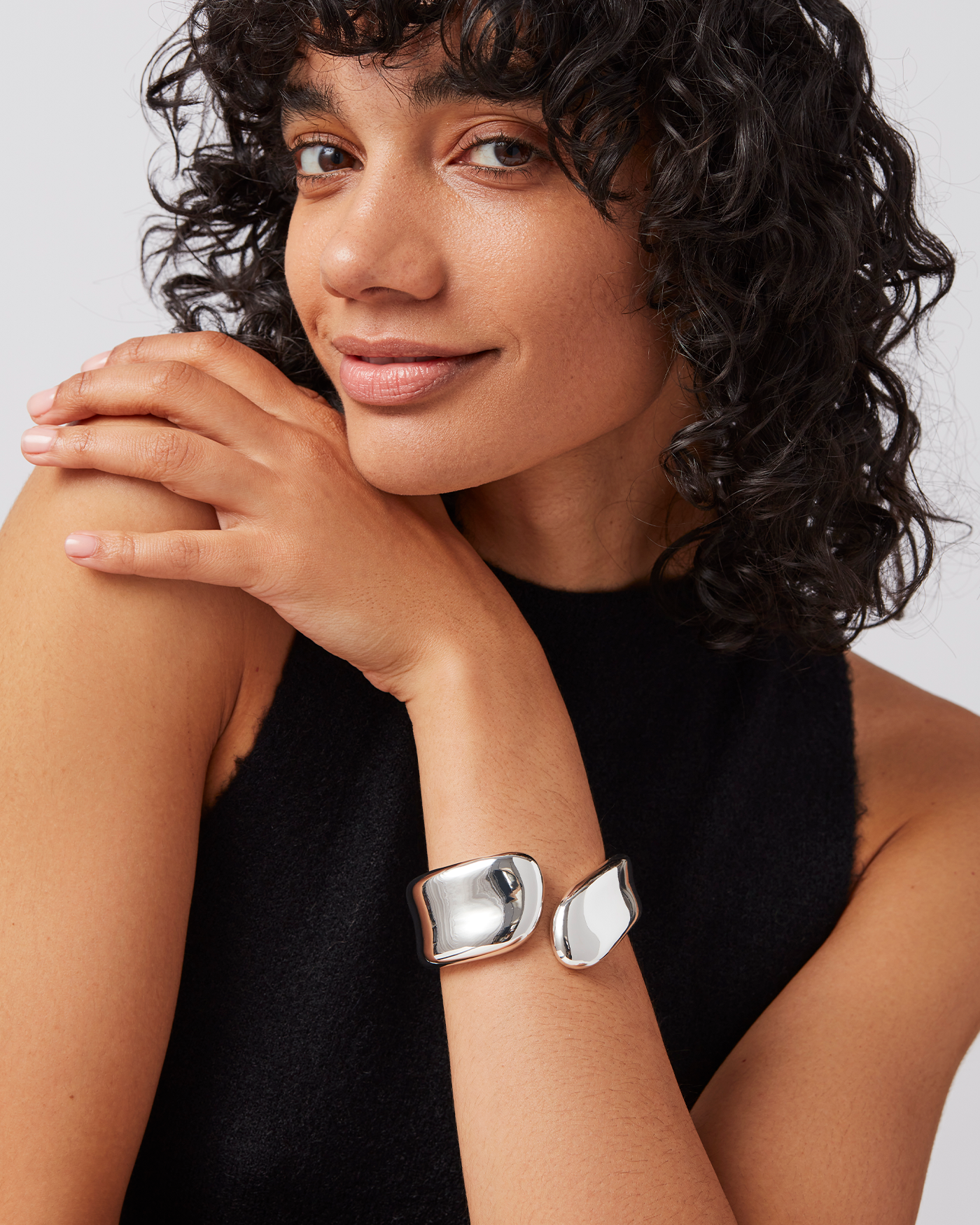 Solene Silver Cuff Bracelet - Elegant & Stylish Jewelry for Women - Perfect for Parties, Weddings & Everyday Wear