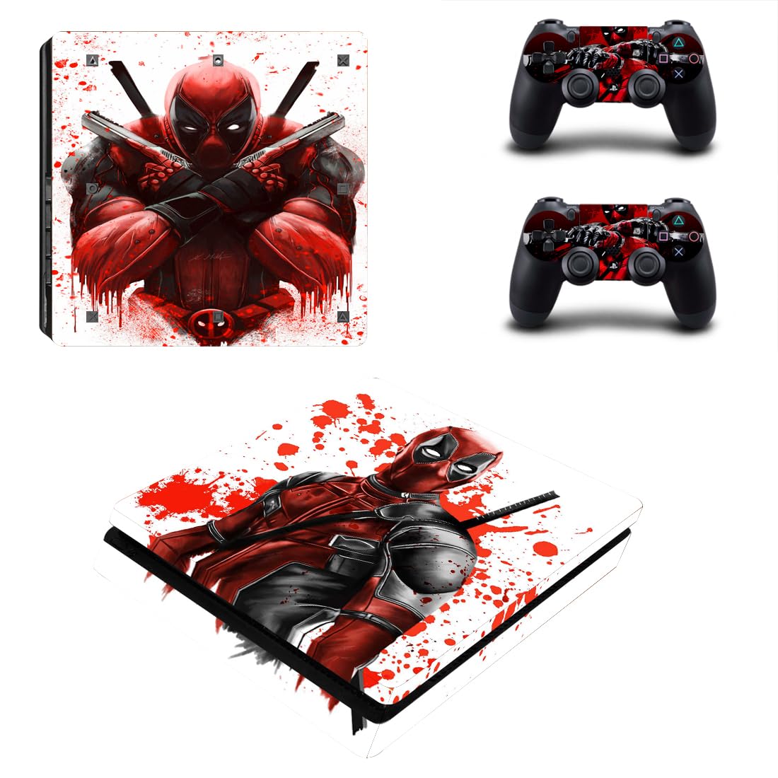 Superhero Vinyl Decal Skin Stickers for PS4 Slim & S Console Controllers - Custom Protective Cover | Gaming Accessories for Enhanced Style & Protection