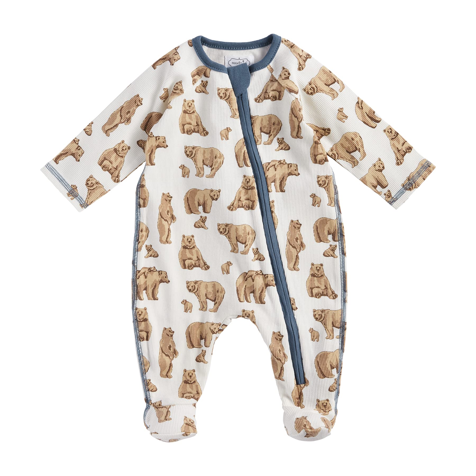 Mud Pie Baby Boys' Bear Print Footed Pajamas - Soft & Cozy Sleepwear for Infants & Toddlers - Perfect for Nursery, Bedtime & Winter Wear