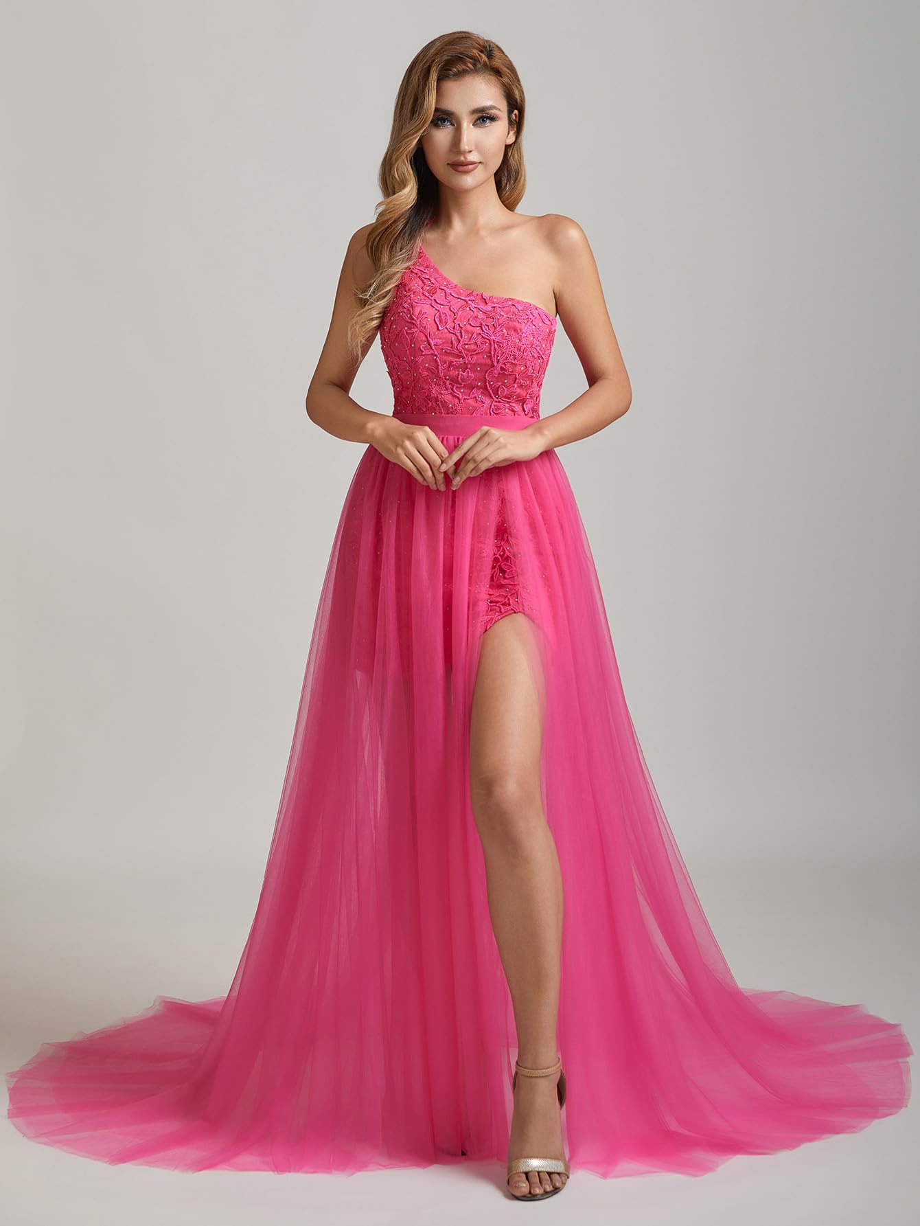 Elegant High Split Tulle Overskirt with Train for Prom, Wedding & Party - Perfect for Bridal Gowns, Quinceañera & Formal Dances