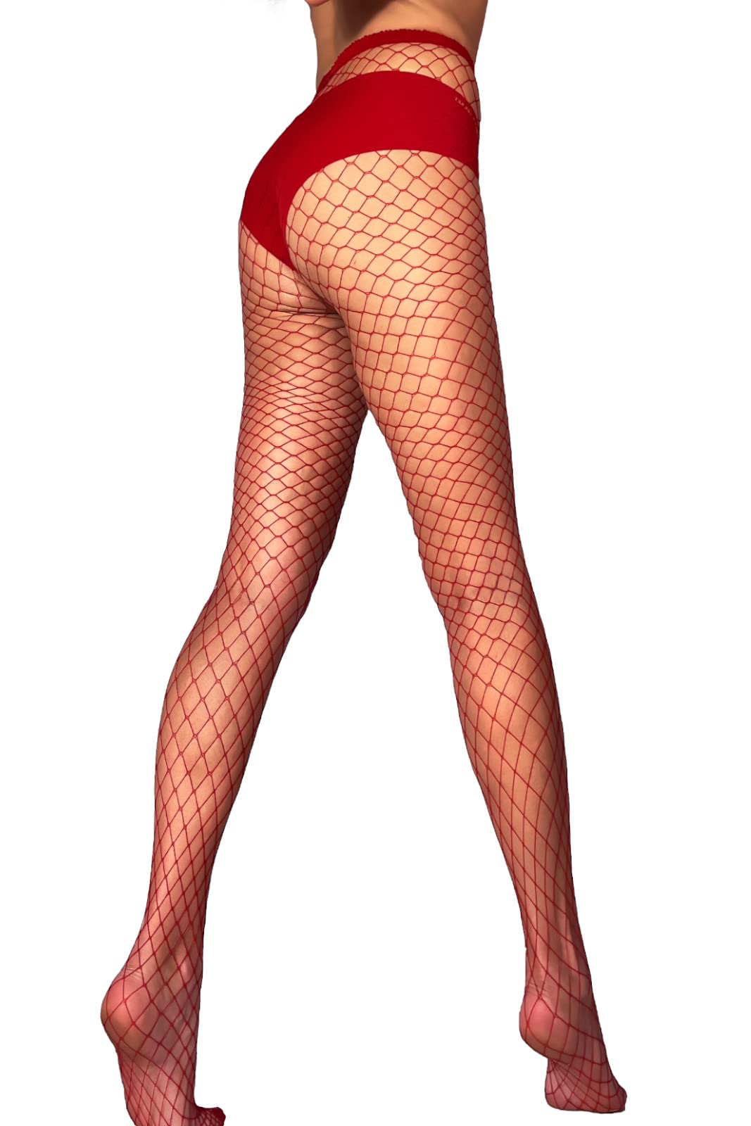 Mila Marutti Women's High Waist Fishnet Tights - Sexy Lingerie Stockings & Pantyhose for Date Night, Cosplay, and Fashion Outfits