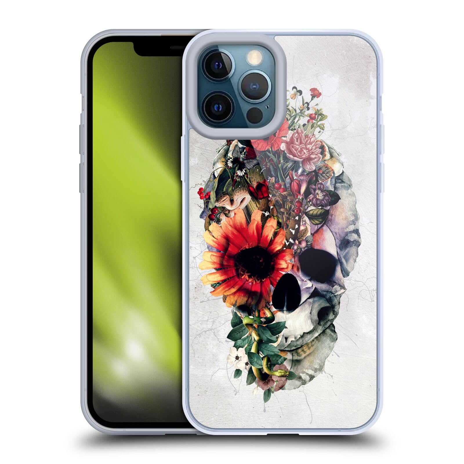 Head Case Designs Riza Peker Two Face Skulls 6 Soft Gel Case for Apple iPhone 12 Pro Max - Stylish Protection for Everyday Use