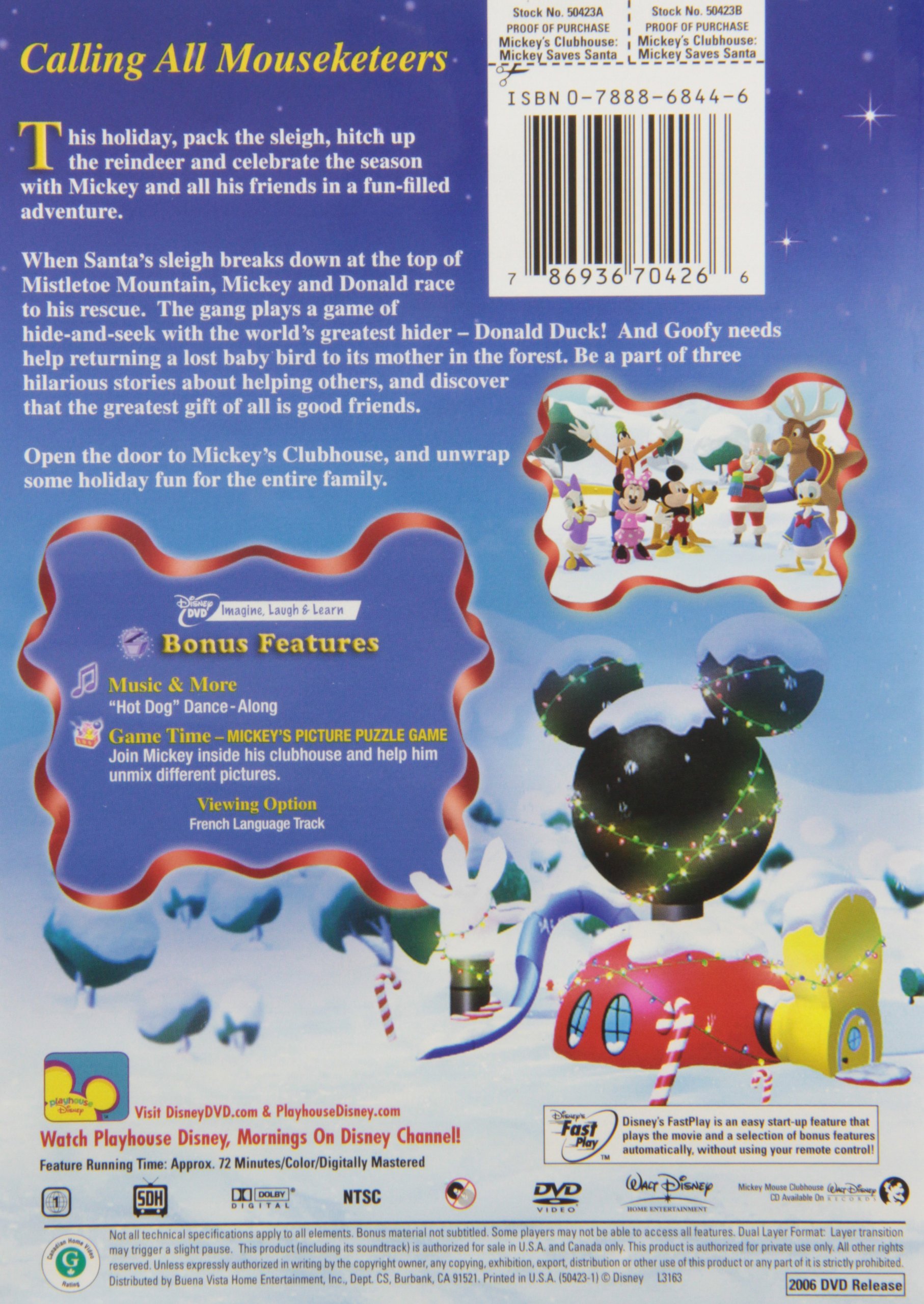 Disney Mickey Mouse Clubhouse - Mickey Saves Santa Christmas Toy for Kids | Fun Holiday Gift for Toddlers & Preschoolers | Perfect for Birthday Parties & Christmas Stocking Stuffers