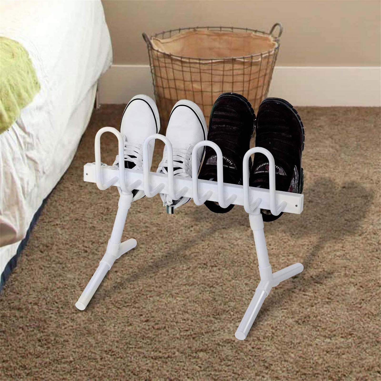 4 Pairs Electric Shoe Dryer & Warmer - Free Standing Boot & Shoe Dehumidifier for Boots, Shoes, Socks & Gloves - Fast Drying Machine for Home, Gym & Outdoor Use - White