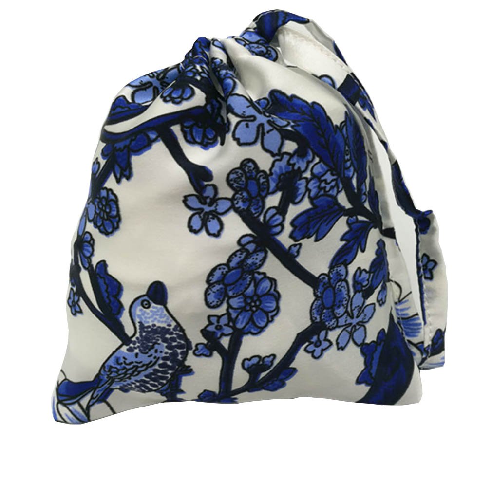 Premium 100% Silk Drawstring Gift Bags - Floral Wedding Jewelry Pouches (4.3