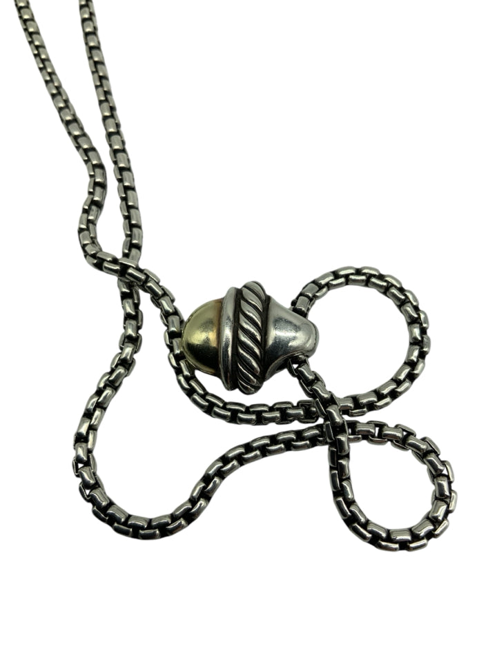 David Yurman 14k Gold & Sterling Silver Acorn Pendant Necklace for Women - Elegant Jewelry Gift for Birthday, Anniversary & Special Occasions