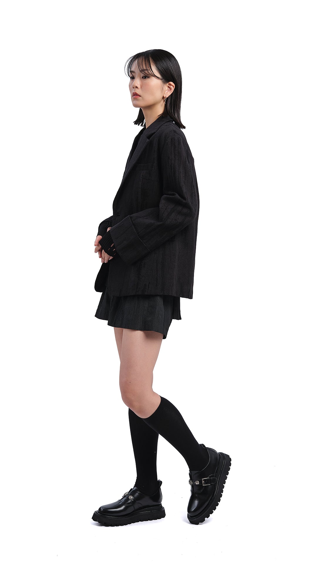 Stylish Rolled Cuff Boxy Blazer for Women - Trendy Oversized Jacket for Office, Business & Casual Wear