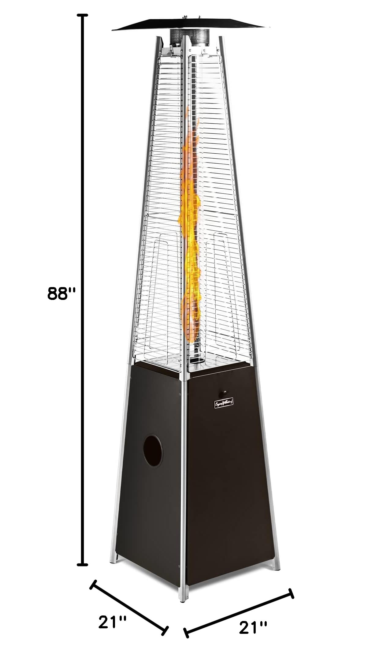 LEGACY HEATING 40,000 BTU Outdoor Propane Patio Heater with Reflector Shield & Wheels - Commercial & Residential Use for Garden, Porch, Deck, Party - Perfect for Outdoor Entertaining & Winter Heating (Mocha)