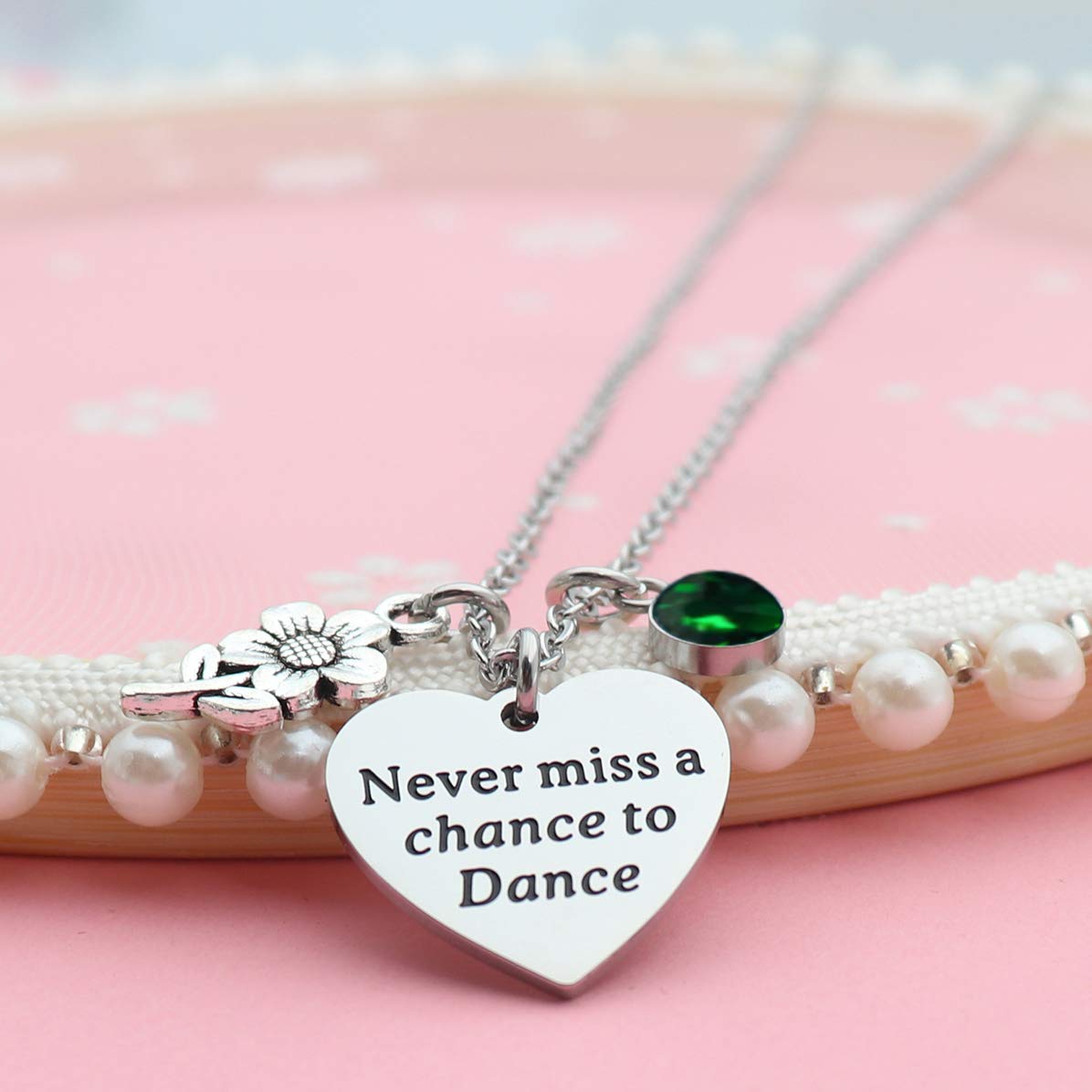 Eilygen Dancer Gift Dance Women Necklace - Stainless Steel Never Miss a Chance to Dance Jewelry for Ballet Enthusiasts & Dance Lovers