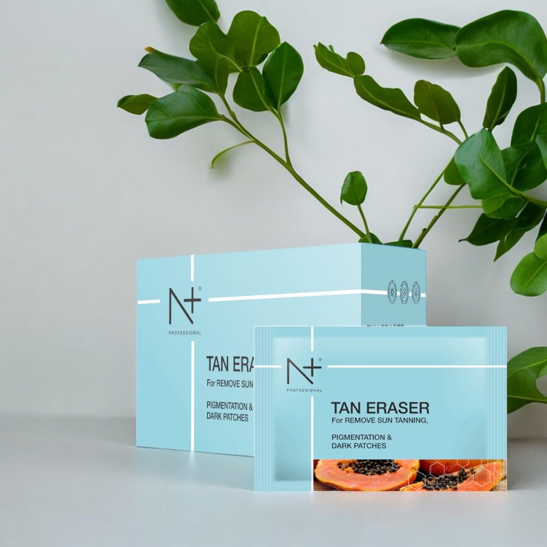 N Plus Professional Tan Eraser Mask - Remove Sun Tan, Pigmentation & Dark Spots - 6 Pack - Perfect for Post-Sun Care & Skin Brightening