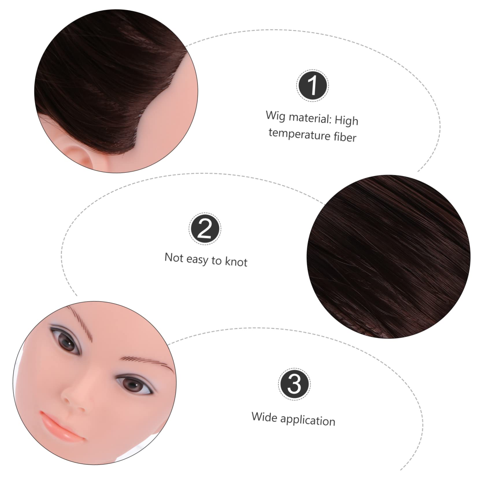 FOMIYES Realistic Mannequin Head for Braiding Practice - Professional Hair Styling Training Head for Cosmetology Students & Beginners (Boys/Girls) - Perfect for Salon Practice, Wig Making & Hairstyling Training at Home or School