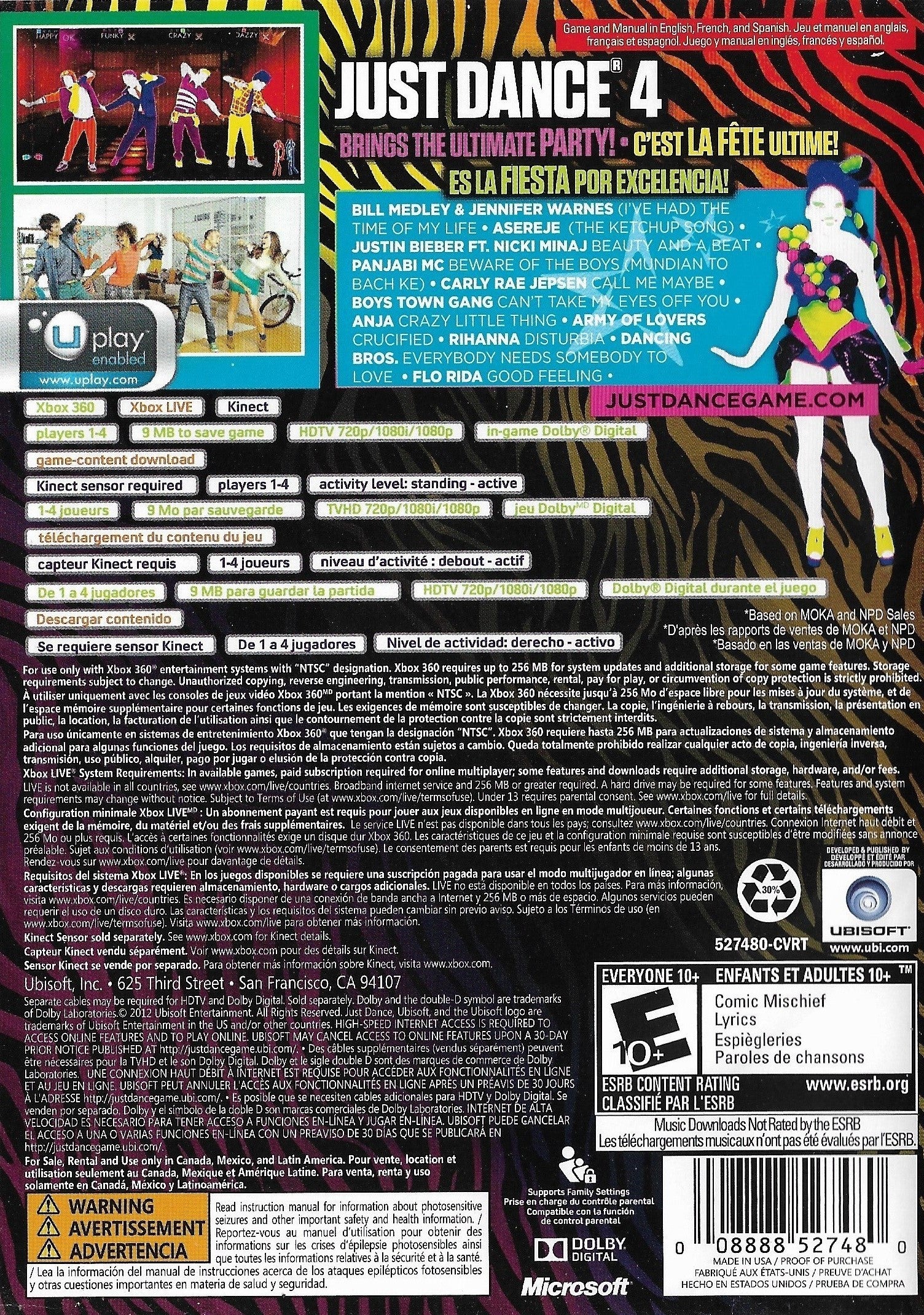 Pre-Owned Just Dance 4 for Xbox 360 - Fun Dance Video Game for Parties & Family Entertainment