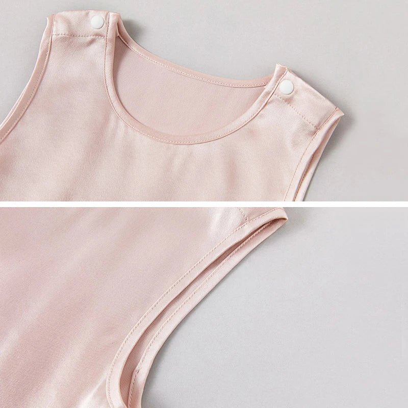 Premium Baby Silk Tank Top - Soft Round Neck Sleeveless Blouse for Infants & Toddlers - Perfect for Summer, Playdates & Special Occasions