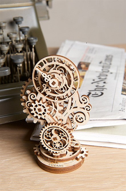 UGears Steampunk Clock - DIY Mechanical Wooden Model Kit for Adults & Teens - Unique Home Decor & Gift for Engineers & Collectors - Perfect for Office, Study Room, or Steampunk Themed Spaces