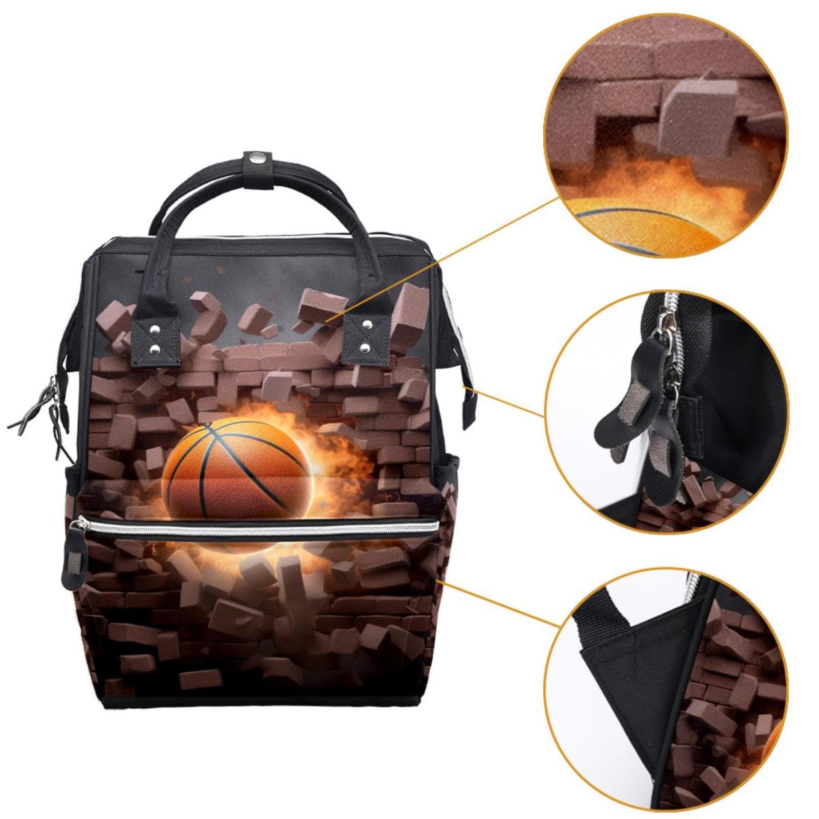 Men's & Women's Travel Backpack - Lightweight Durable Carry-On Backpack for Hiking, Gym & Daily Use | Basketball Wall Art Abstract Design