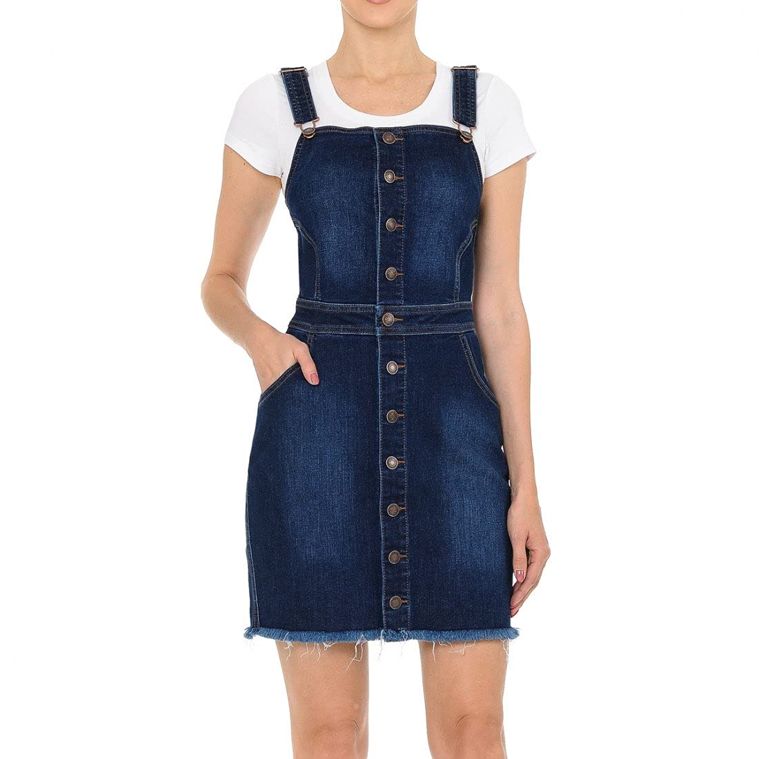 JTB Wax Women's Juniors Cute Denim Overall Shorts Skirt - Stylish Casual Outfit for Summer, Music Festivals & Streetwear Fashion