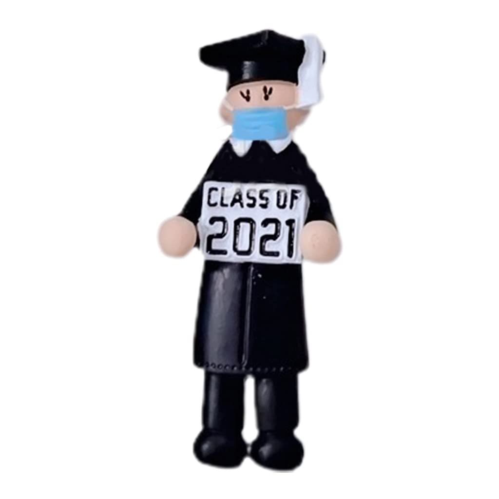 SOFEA Class of 2021 Graduation Pendant - Mini Resin Graduate Statue Hanging Ornament for High School & College Graduation Decor, Party Favors, Gift Ideas