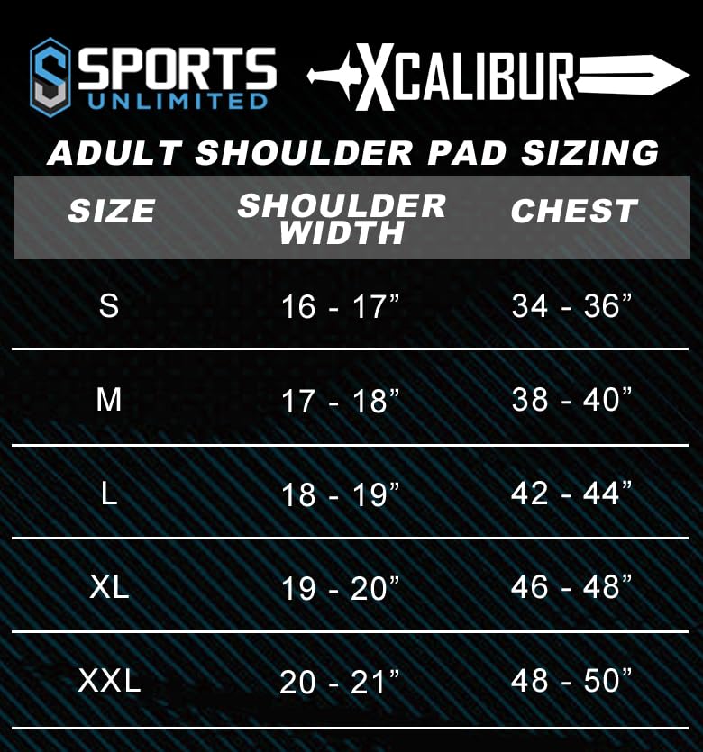 Xcalibur Adult Football Shoulder Pads - Protective Gear for Football Players | High Impact Protection for Training & Games | Perfect for Tackle Football, Practice & Competitive Play