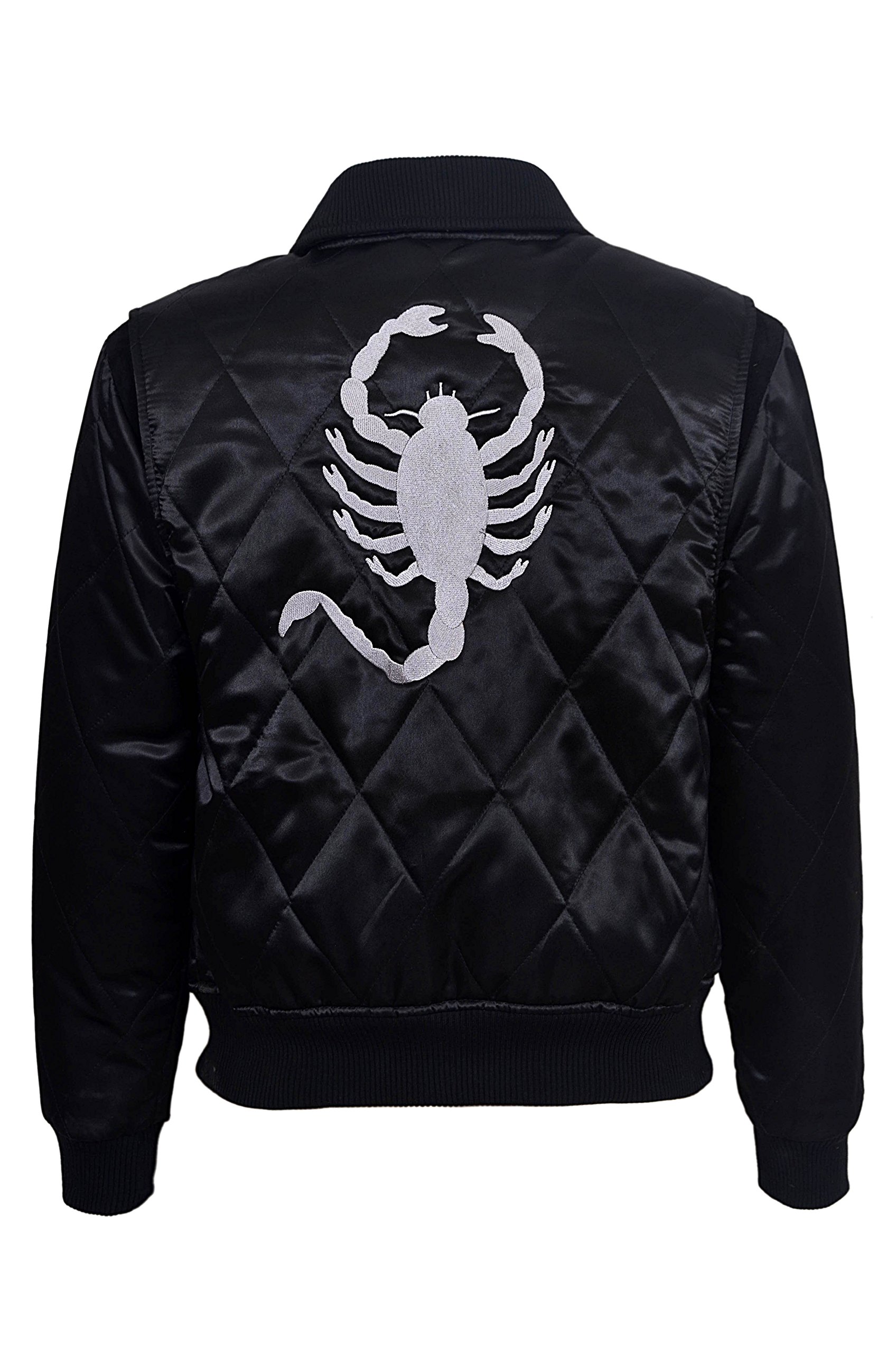 Smart Range Men's Drive Silver Scorpion Satin Fitted Movie Jacket - Stylish Film-Inspired Outerwear for Cosplay, Halloween & Casual Wear