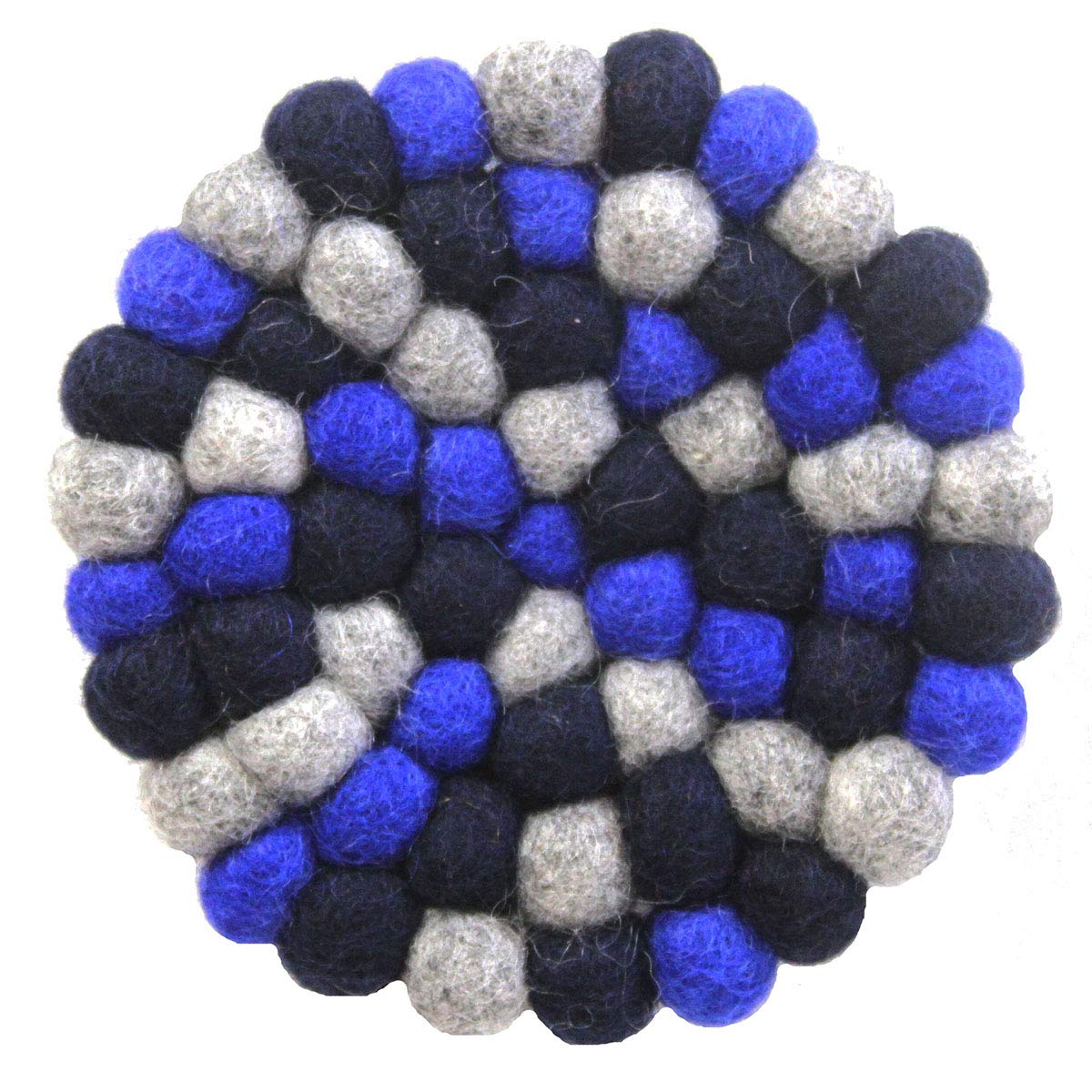 Handmade Felt Ball Wool Coasters from Nepal - 4