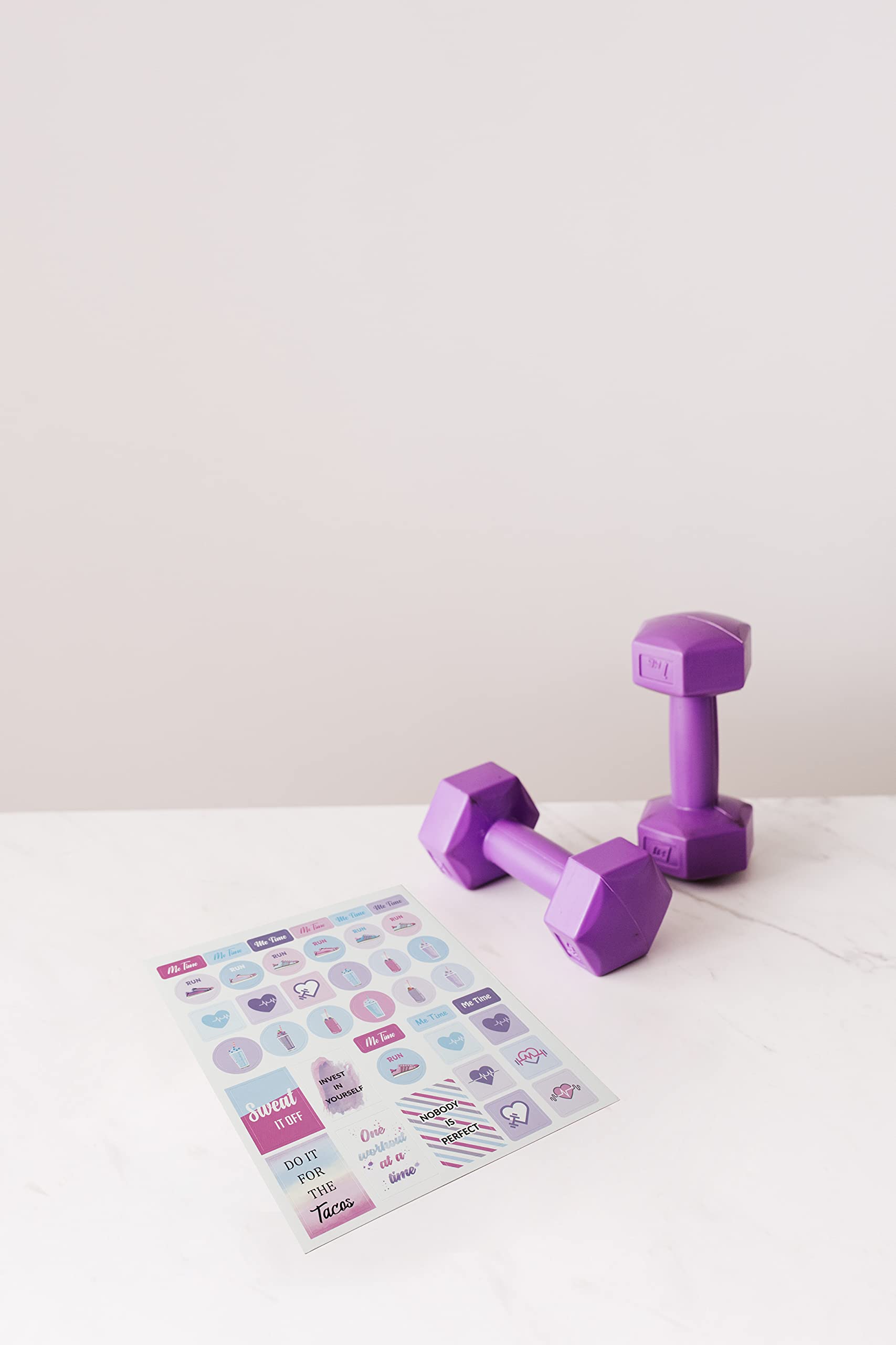 Fitness & Food Planner Stickers - Motivational Workout Journal Stickers for Women | Weight Loss & Meal Tracking