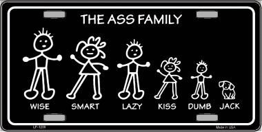 Smart Blonde The Ass Family Novelty Metal License Plate LP-1209 - Funny Car Accessory for Trucks, SUVs & Garage Decor