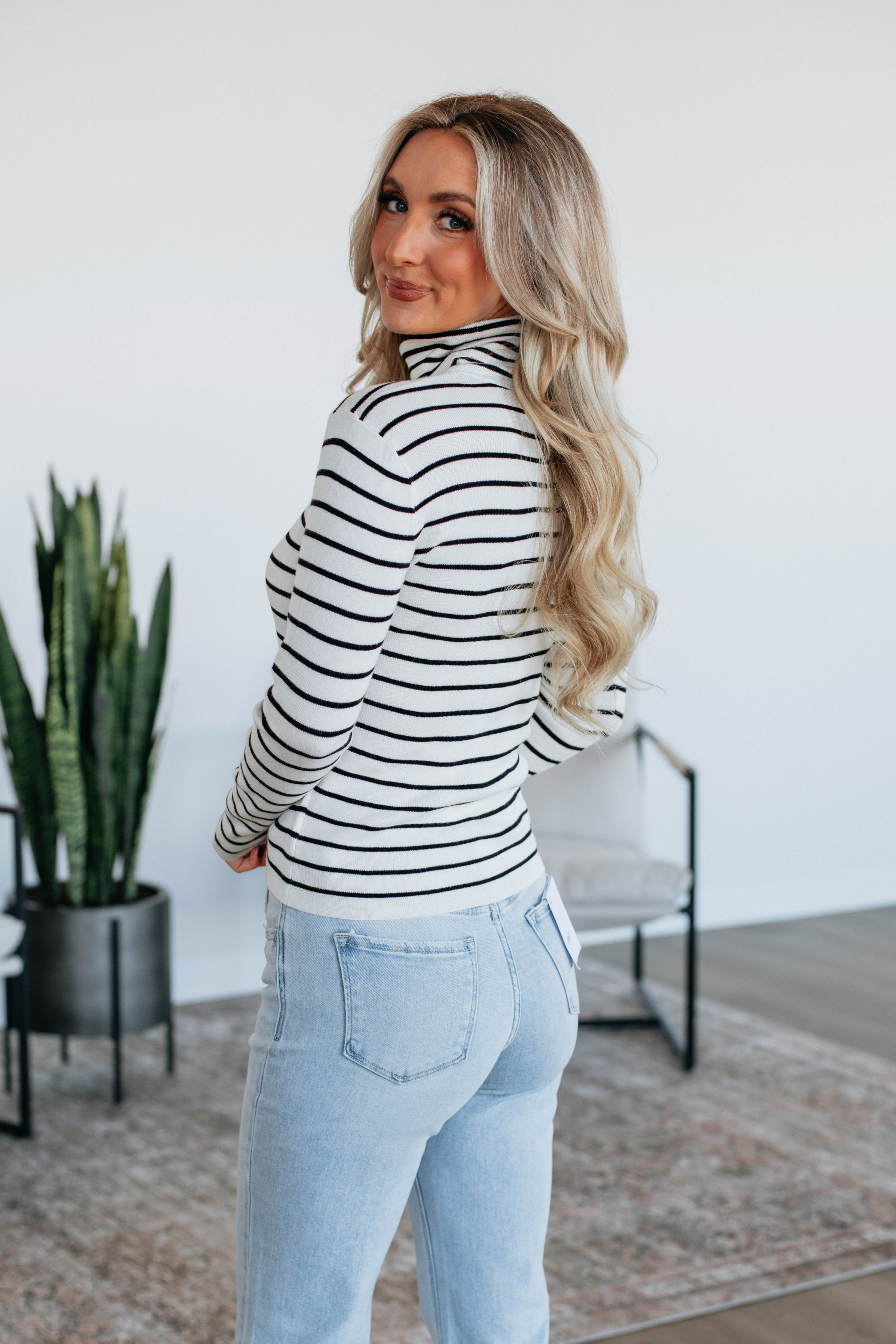 Berkeley Striped Sweater for Women - Ivory Knit Pullover | Cozy Casual Wear for Fall & Winter | Perfect for Office, Dates and Weekend Outings