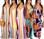 SheKiss 2025 Women's Floral Maxi Dress - Casual Summer Long Sleeveless Sundress, Plus Size Floor Length Flowy Dress for Beach, Vacation & Outdoor Parties