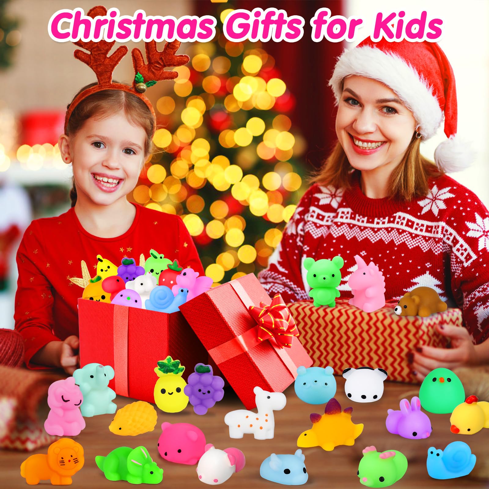 40pcs Mini Kawaii Mochi Squishy Toys - Fun Party Favors, Classroom Prizes, Fidget Toys for Kids - Perfect for Treasure Boxes, Goodie Bags, Christmas Stockings, Easter Egg Fillers, and Stress Relief Gifts