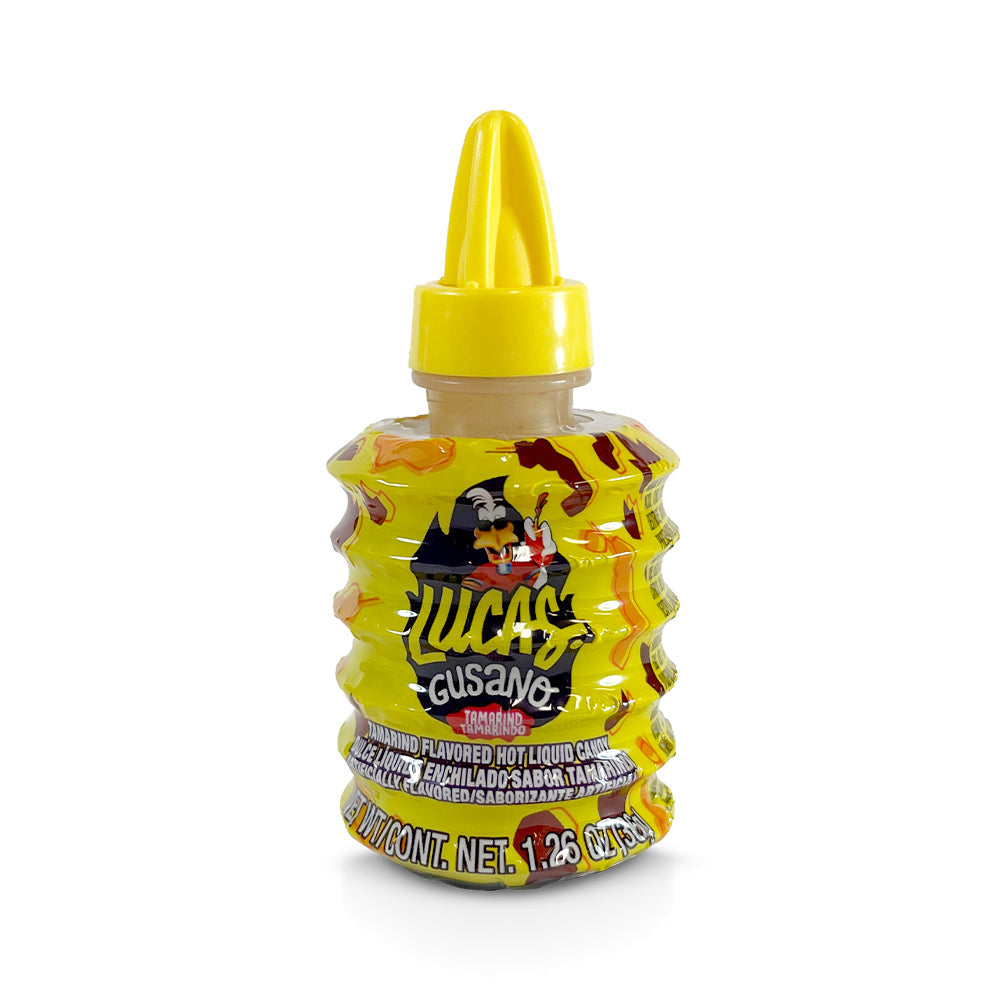 Lucas Gusano Tamarindo Candy - 10ct Box of Sour Tamarind Gummy Worms - Perfect for Parties, Snacking & Mexican Candy Lovers