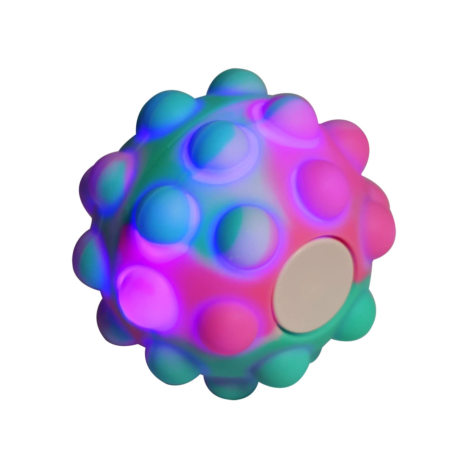 Pop-On-It Stress Relief Balls - Fidget Sensory Toys for Adults & Kids, Popping Push Bubble Silicone Ball with LED Light (Purple, 2.75 Inch) - Perfect for Anxiety Relief, ADHD Focus, Office Desk & Valentine's Day Gifts