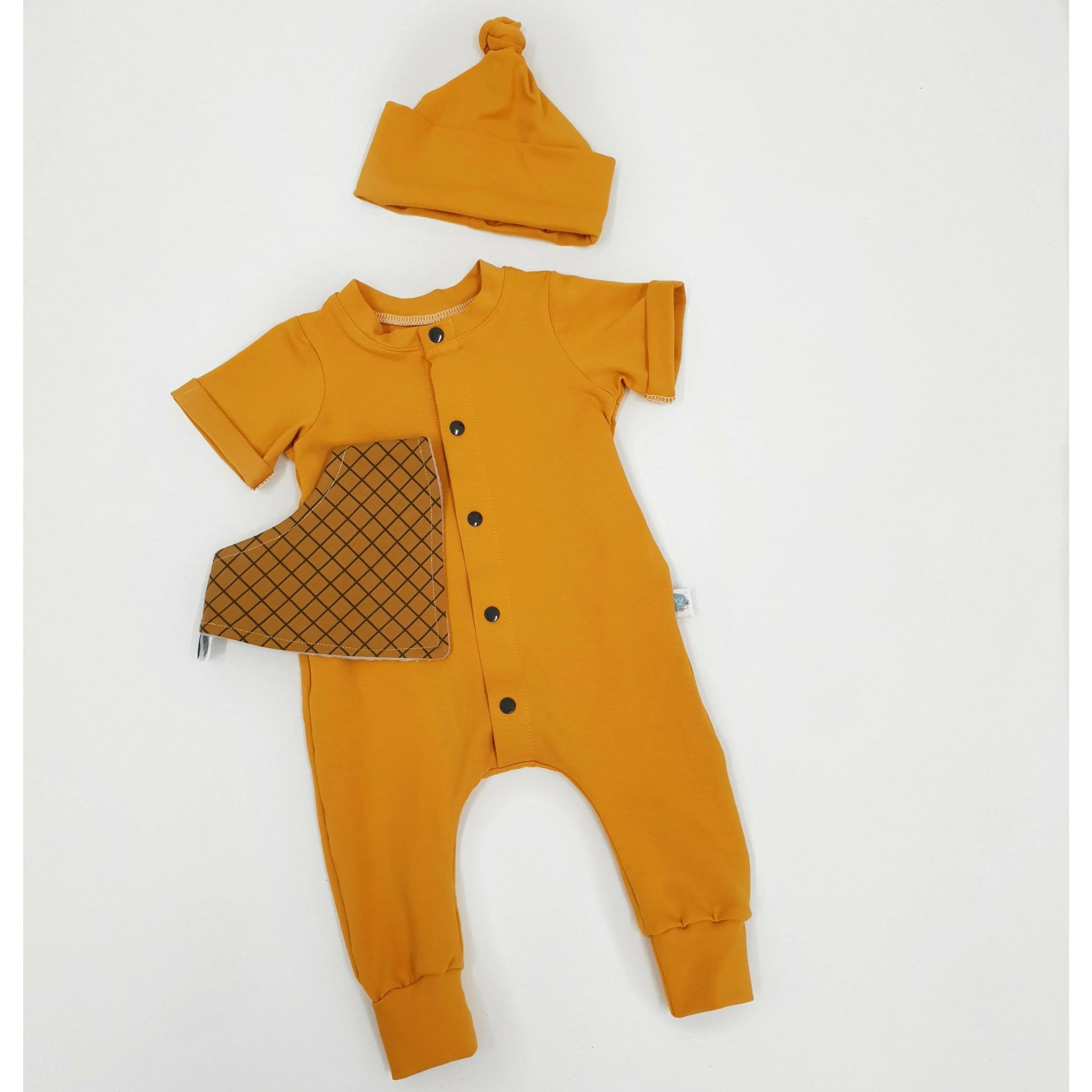 Mustard Baby & Toddler Popper Romper - Soft Cotton Jumpsuit for Boys & Girls 0-24 Months - Playtime & Photo Outfit for Infants
