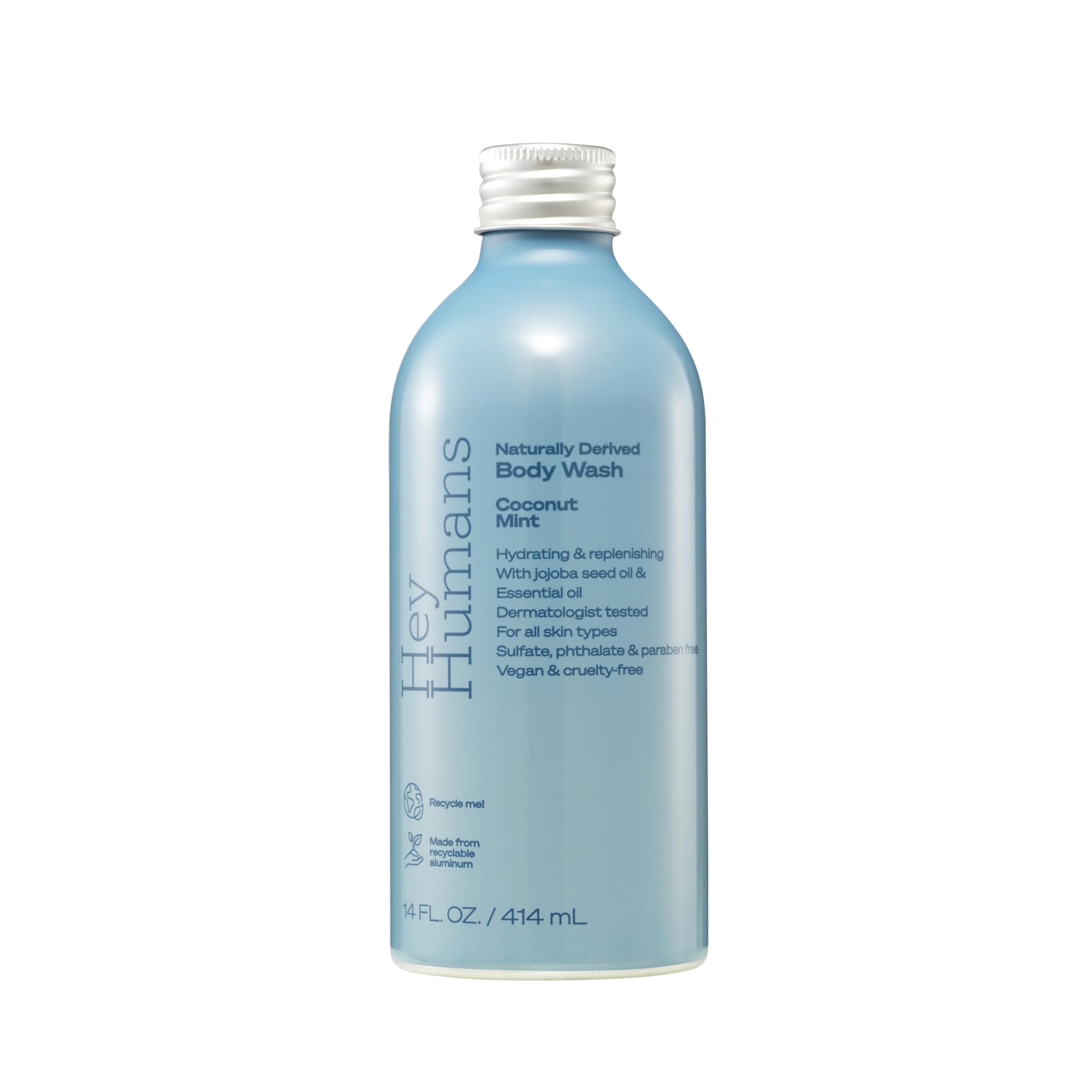 Hey Humans Coconut Mint Body Wash - 14 fl oz | Natural & Vegan | Hydrating & Refreshing for Daily Shower & Bath