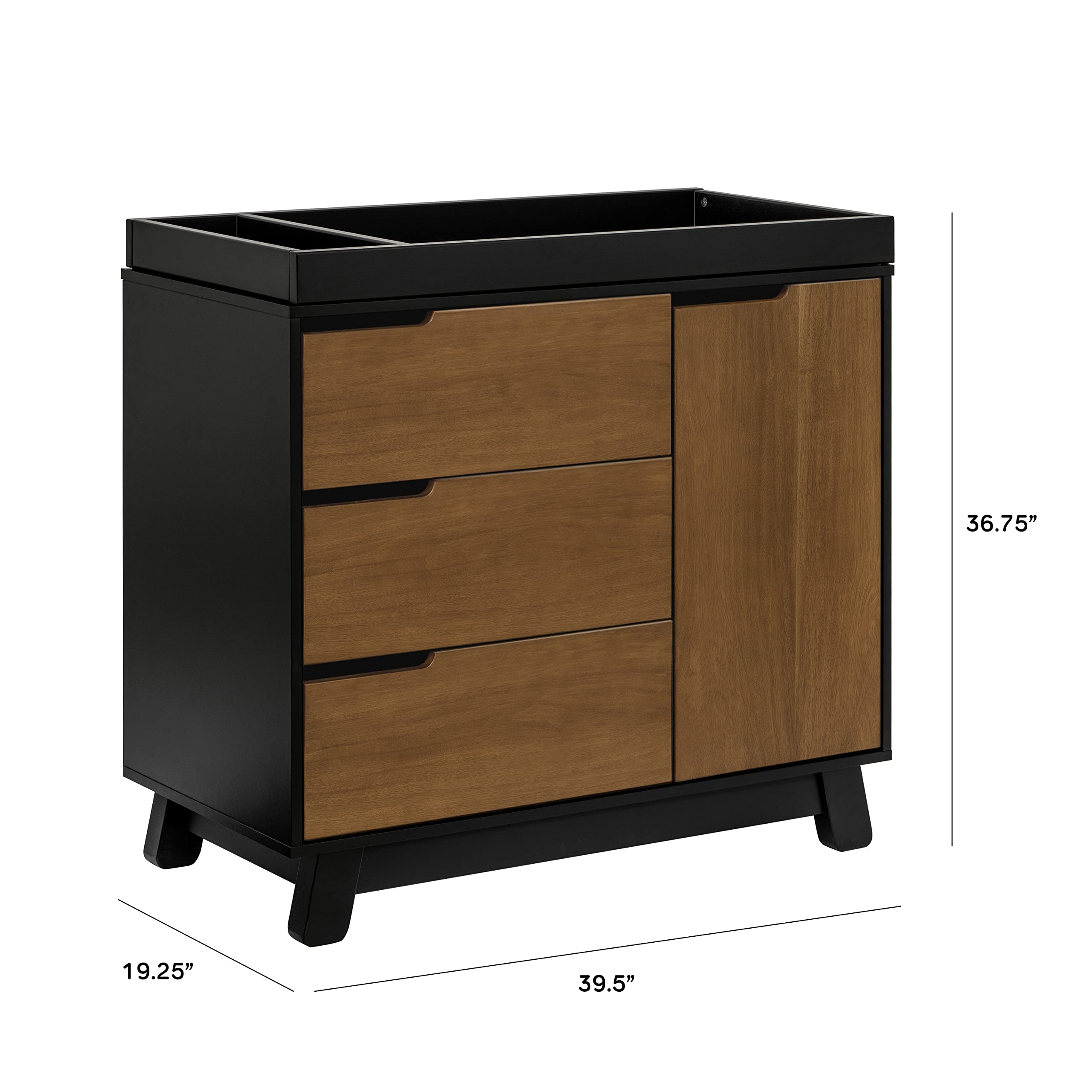 Babyletto Hudson 3-Drawer Baby Dresser & Changing Table Combo - GREENGUARD Gold Certified Nursery Furniture with Removable Tray & Side Cabinet - Safe Diaper Changing Station for Baby's Room, Easy Assembly (Perfect for Newborns & Toddlers)