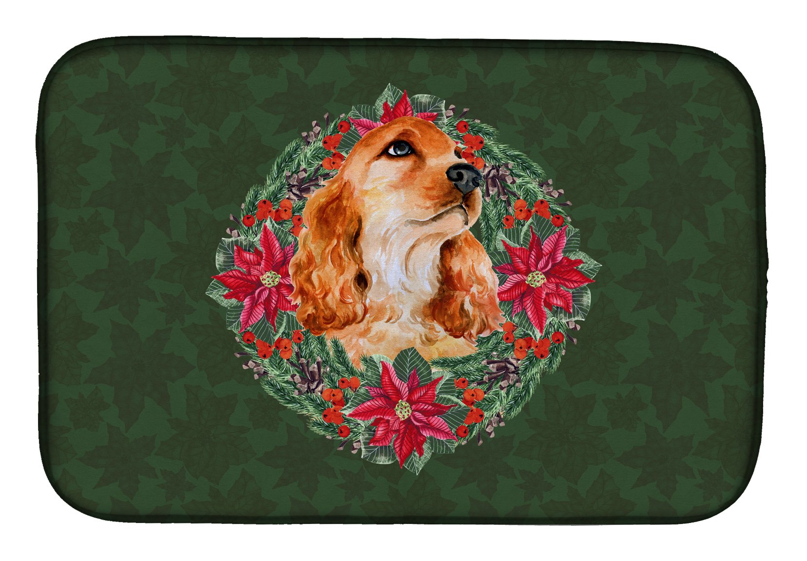 Cocker Spaniel Dish Drying Mat - Absorbent Kitchen Counter Mat for Dishes, 14x21