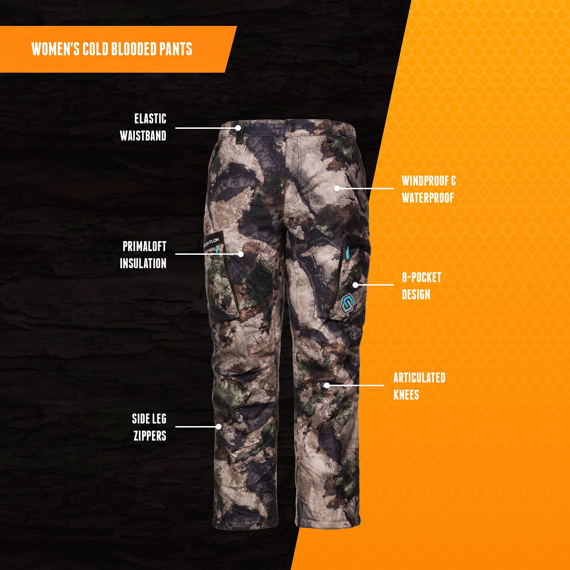 ScentLok Women's Cold Blooded Hunting Pants - Camo Waterproof Insulated Winter Hunting Clothes for Women | Ideal for Deer, Turkey & Outdoor Adventures