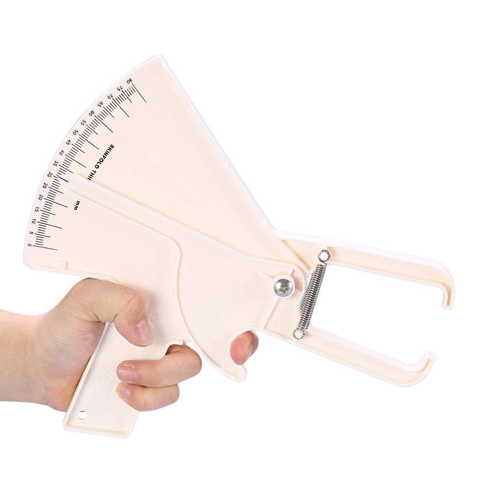 0-80mm Body Fat Caliper Skinfold Measurement Tool - Accurate Fitness Body Fat Tester with 0.1mm Precision (White) - Perfect for Home Gym, Personal Training, and Health Monitoring