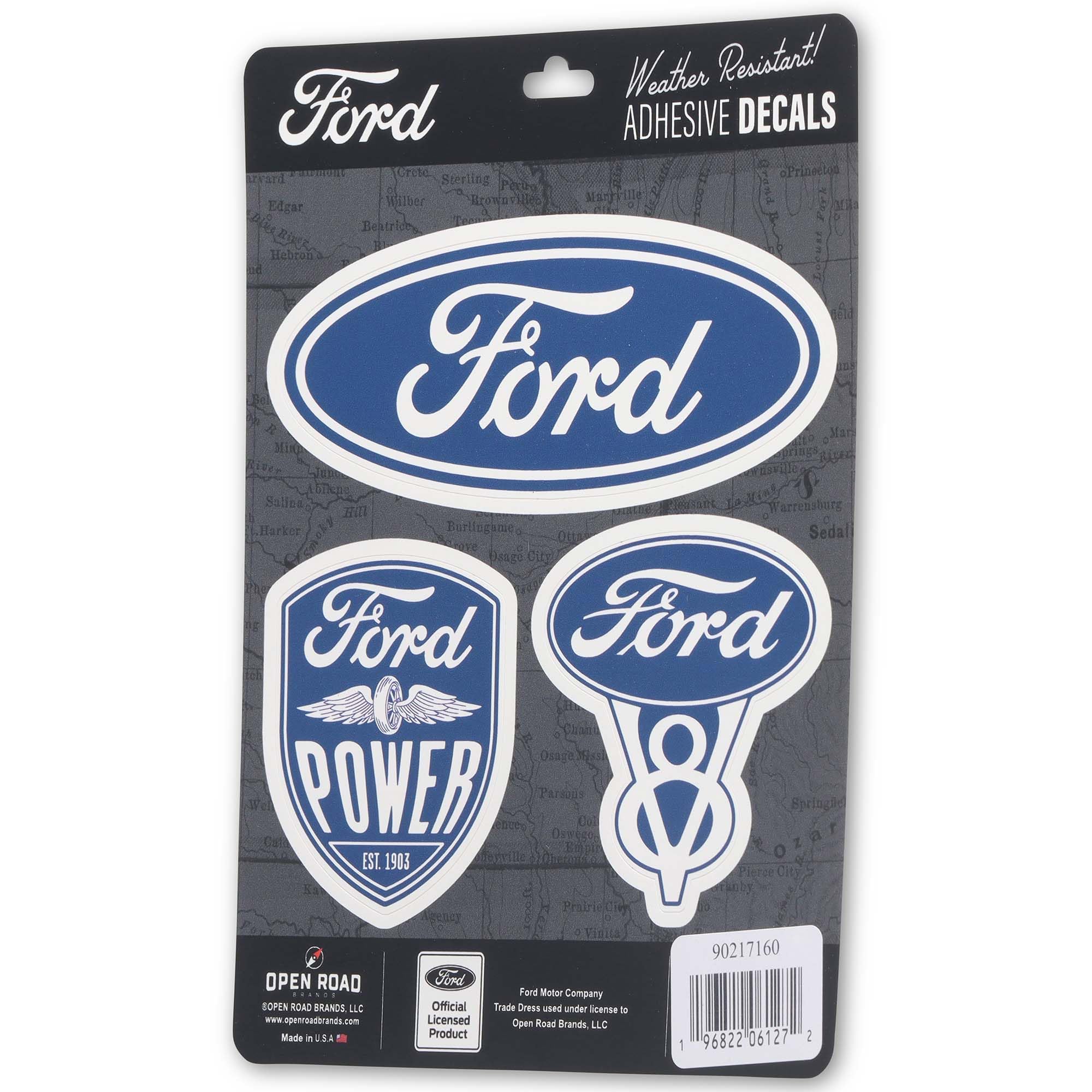 Ford Logo Vinyl Decals Stickers - 4-Pack Car, Window, Laptop & Water Bottle Decals for Ford Enthusiasts | Perfect for Customizing Vehicles, Tech Gear & Drinkware