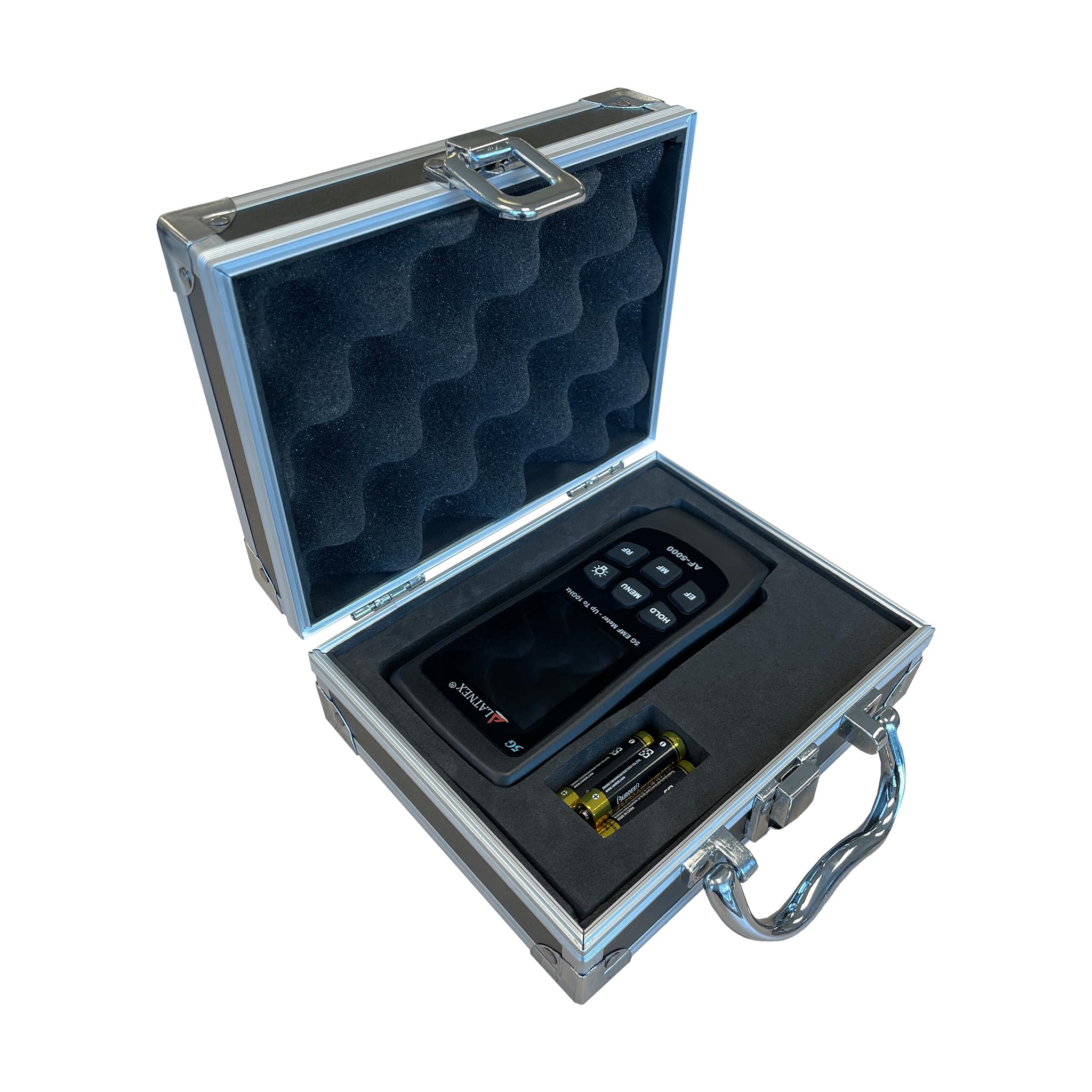 LATNEX AF-5000 5G EMF Meter - Professional Electromagnetic Field Detector for RF (Up to 10GHz), Magnetic & Electric Fields - Includes Aluminum Carrying Case & Calibration Certificate - Perfect for Home, Office & 5G Radiation Safety Testing