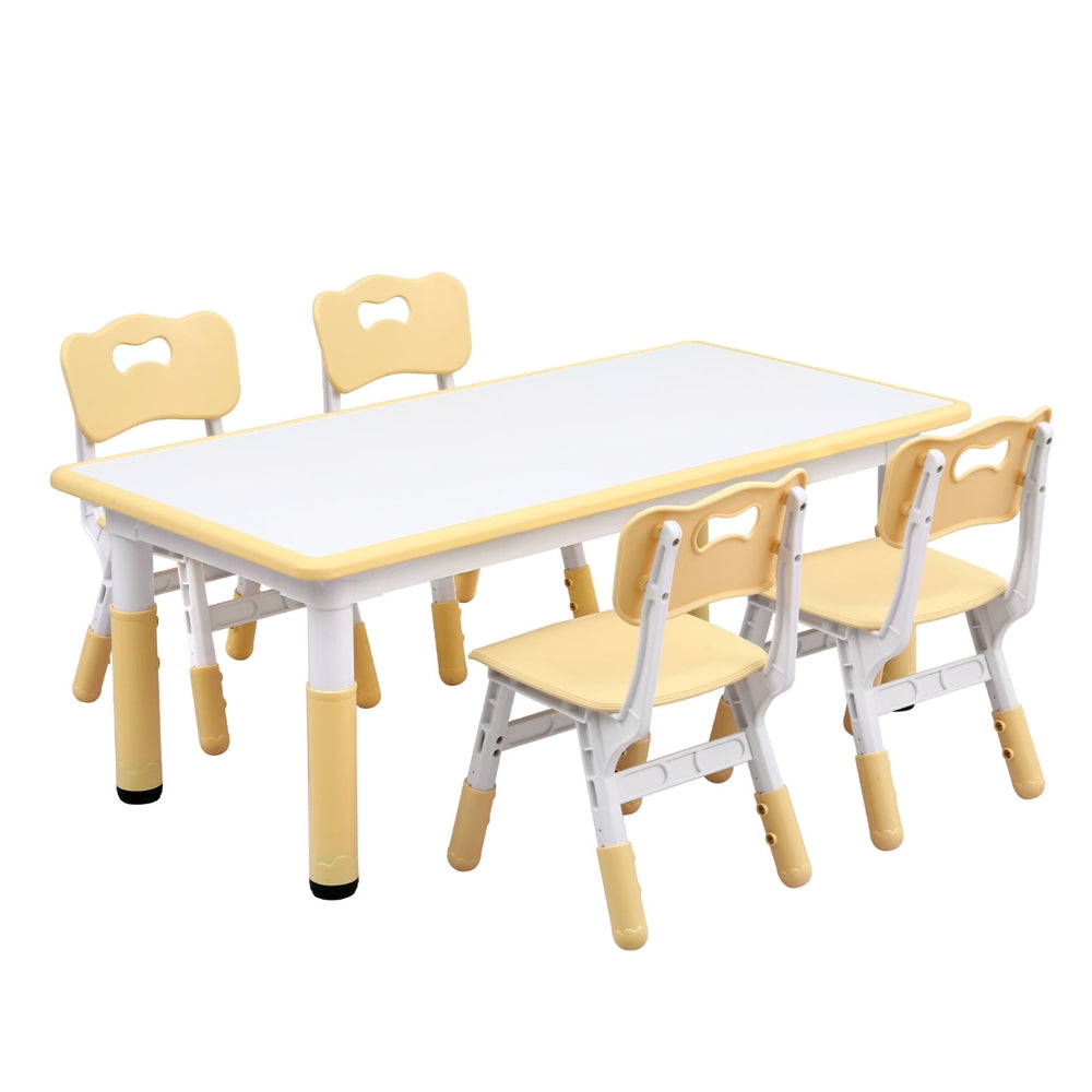 Keezi Kids Table and 4 Chairs Set - Graffiti Design Children's Furniture for Playroom, Classroom & Home - Durable & Safe Toddler Activity Table with Chairs for Arts, Crafts & Learning